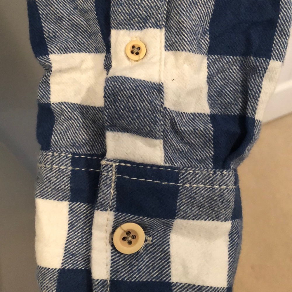 Men’s blue and white checkered flannel - Picture 5 of 5